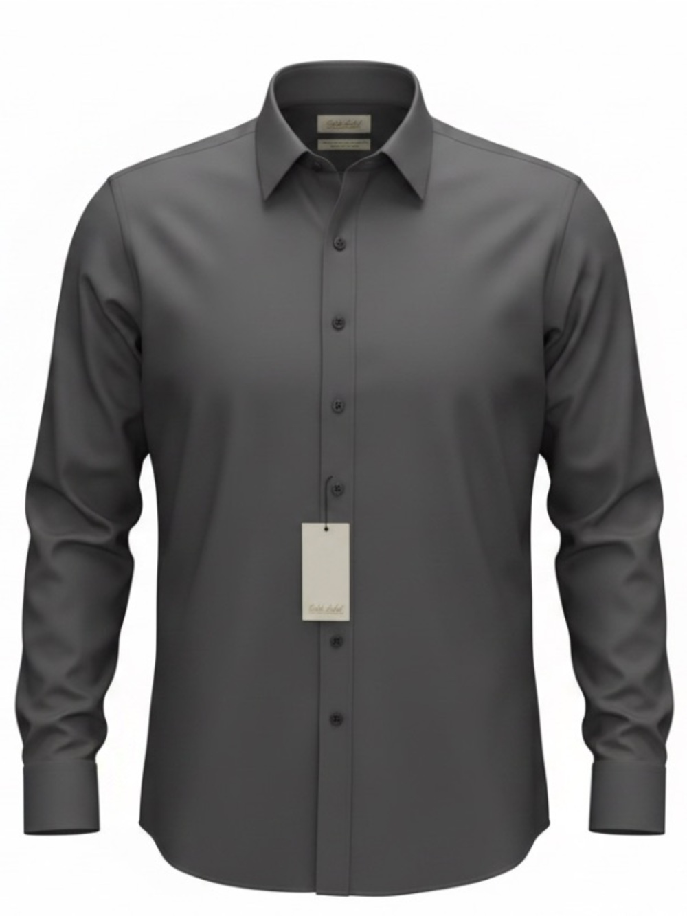 Gold Label Roundtree & Yorke Black Non-Iron Dress Shirt Tall Slim 17 MWT